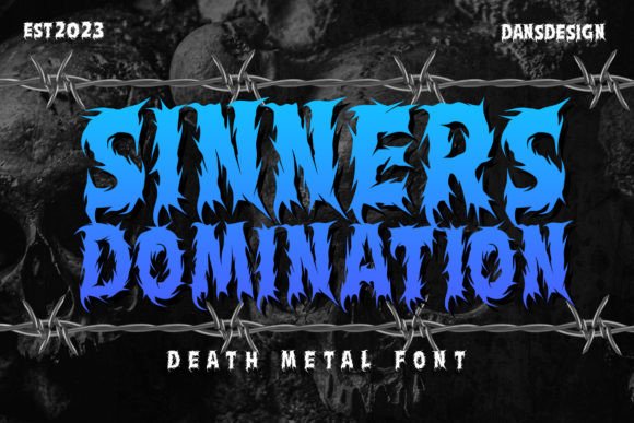 Sinners Domination: A Bold Horror Metal Font for Impactful Designs